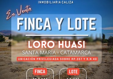 FINCA + TERRENO LORO HUASI - SANTA MARIA - CATAMARCA